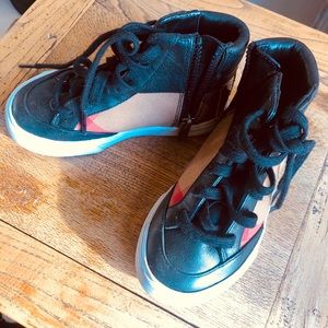 Little Kids BURBERRY zip sneaker high top boots